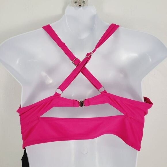 Rain tropical Hot Pink Brazilian Padded Bikini Top NEW Size XL - Picture 3 of 6